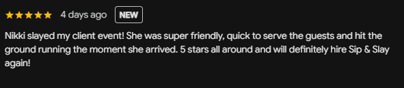 Customer review of Sip & Slay LLC